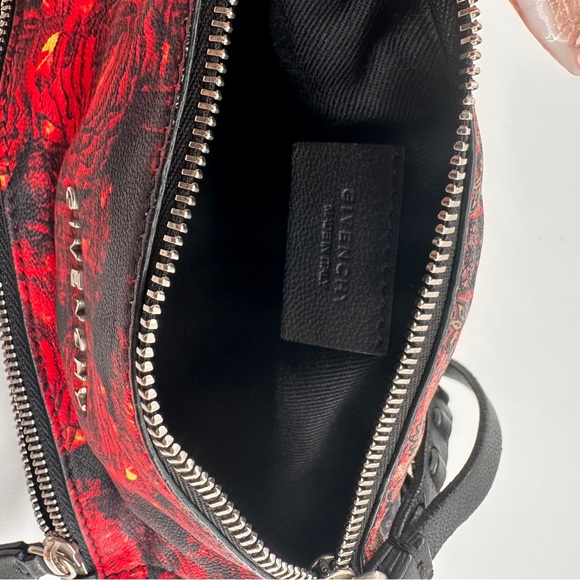 GIVENCHY 
Rubber Effect Calfskin Floral Print Pandora Wristlet Black Multicolor - Picture 5 of 16